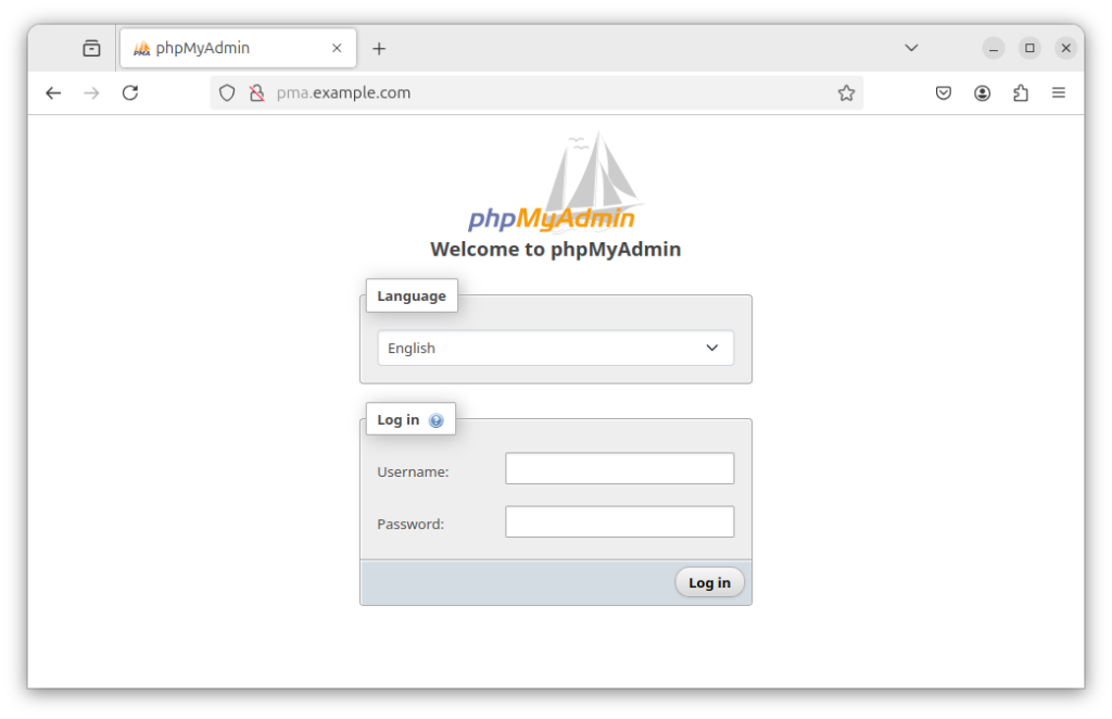 phpmyadmin-login-page