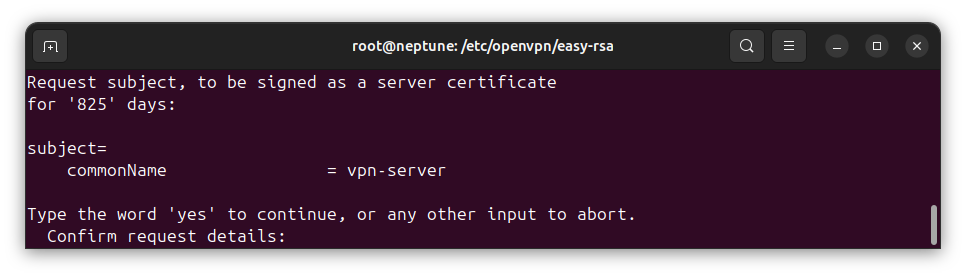 openvpn-install-ubuntu-confirm-signing-request